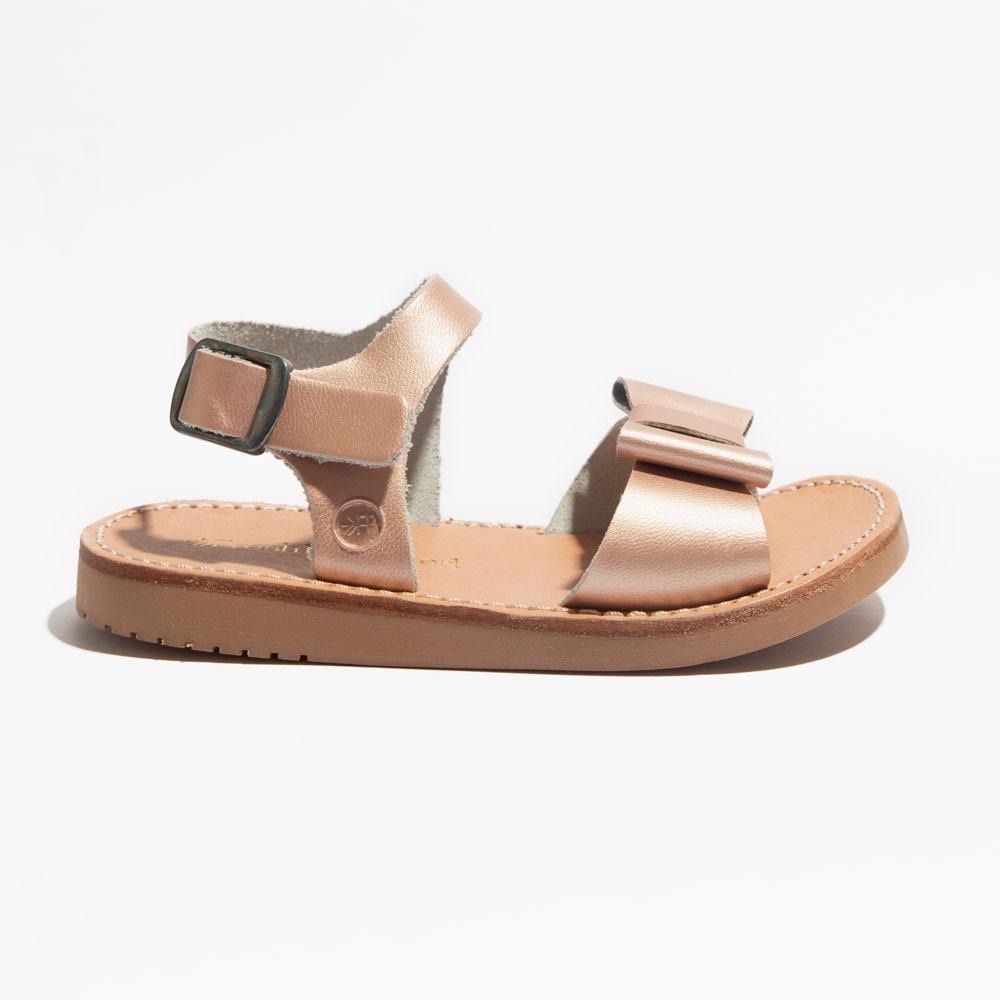 FreshlyPicked Bayview leather bow sandal RoseGold